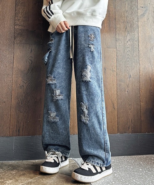 MGV(エムジーヴィー)の「ダメージペインターデニム(デニムパンツ・メンズ・グレー/ブルー・X-LARGE/MEDIUM/LARGE)」の12枚目の写真