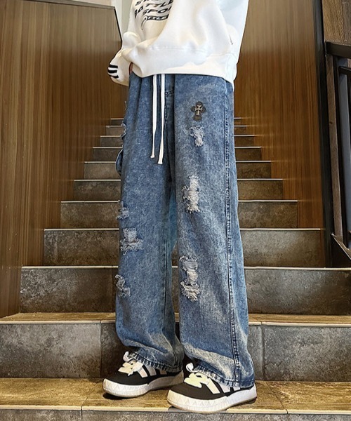 MGV(エムジーヴィー)の「ダメージペインターデニム(デニムパンツ・メンズ・グレー/ブルー・X-LARGE/MEDIUM/LARGE)」の13枚目の写真
