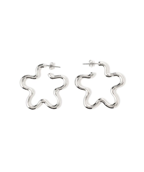 Ray BEAMS（レイビームス）の「Chalulu / フラワー フープ ピアス（ピアス（両耳用）・レディース・シルバー/ゴールド・ONE SIZE）」の2枚目の写真