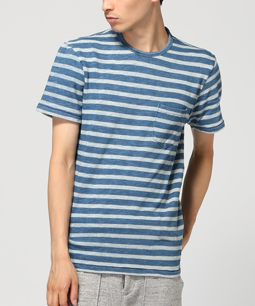 Faherty Brand ファリティブランド の Faherty Brand ファリティブランド Indigo Printed Tee Border Tシャツ Tシャツ カットソー Wear