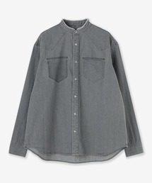 BANDCOLLAR DENIM SHIRTS