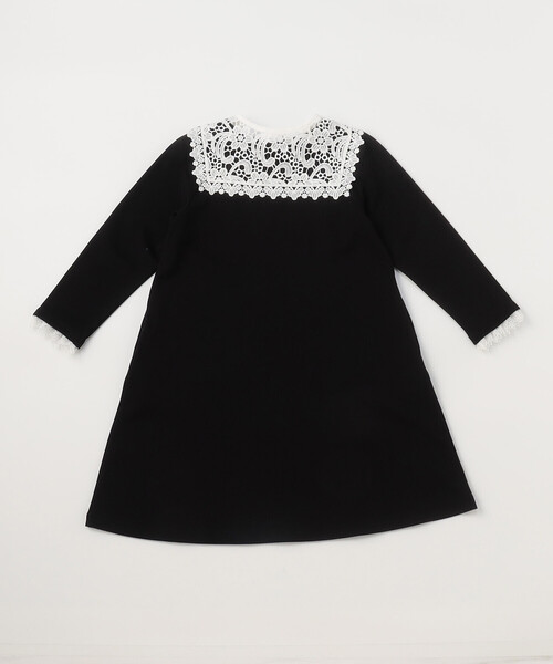 COMME CA ISM(コムサイズム)の「レース襟付き ポンチ ワンピース(100-130cm)(ワンピース・キッズ・ライラック/ブラック・100cm/110cm/120cm/130cm)」の4枚目の写真