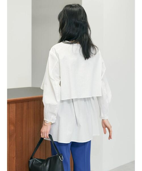 AMERICAN HOLIC（アメリカンホリック）の「サッカーワントーンティアードチュニック（チュニック・レディース・オフホワイト/その他5/ストライプ/ブラック・M/L）」の20枚目の写真