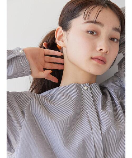 AMERICAN HOLIC（アメリカンホリック）の「サッカーワントーンティアードチュニック（チュニック・レディース・オフホワイト/その他5/ストライプ/ブラック・M/L）」の5枚目の写真