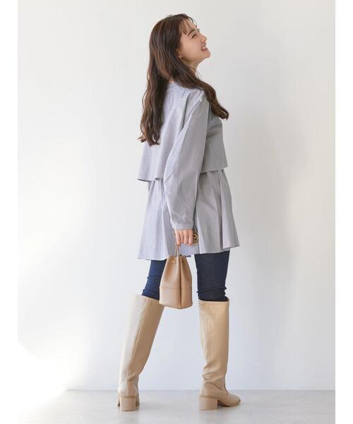 AMERICAN HOLIC（アメリカンホリック）の「サッカーワントーンティアードチュニック（チュニック・レディース・オフホワイト/その他5/ストライプ/ブラック・M/L）」の7枚目の写真