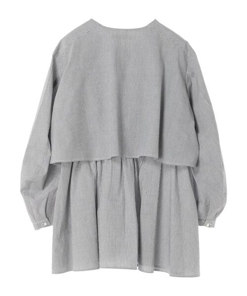 AMERICAN HOLIC（アメリカンホリック）の「サッカーワントーンティアードチュニック（チュニック・レディース・オフホワイト/その他5/ストライプ/ブラック・M/L）」の14枚目の写真