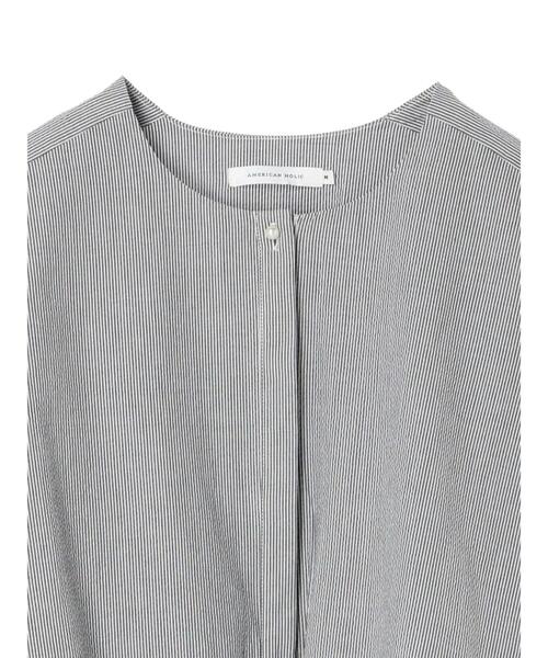 AMERICAN HOLIC（アメリカンホリック）の「サッカーワントーンティアードチュニック（チュニック・レディース・オフホワイト/その他5/ストライプ/ブラック・M/L）」の15枚目の写真