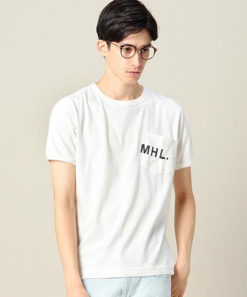 BEAUTY&YOUTH UNITED ARROWS（ビューティーアンドユースユナイテッドアローズ）の「＜MHL.＞ 17 LOGO TEE/Tシャツ◆（Tシャツ/カットソー・メンズ・ホワイト/ワインレッド/ネイビー・MEDIUM/LARGE）」の2枚目の写真