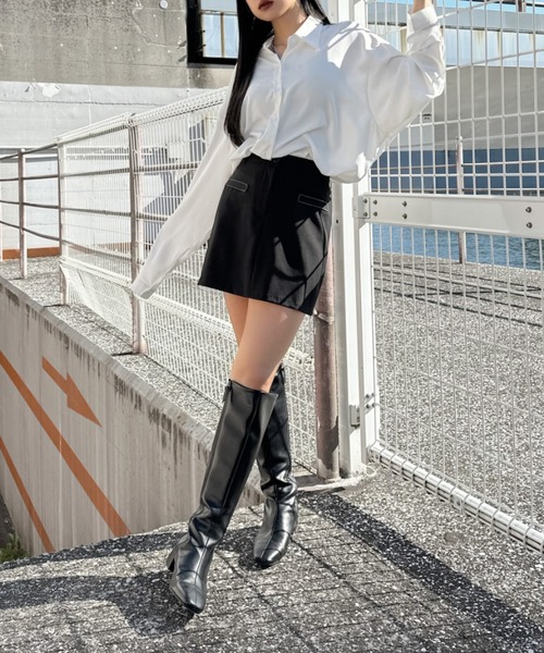 LVEU.(ラブユ.)の「【LVEU.】シンプルオーバーシャツ / トップス シャツ オーバー ビッグサイズ ビック 布帛 シンプル ブラック ホワイト ブルー 水色(シャツ/ブラウス・レディース・ホワイト/ブラック/ブルー・FREE)」の14枚目の写真