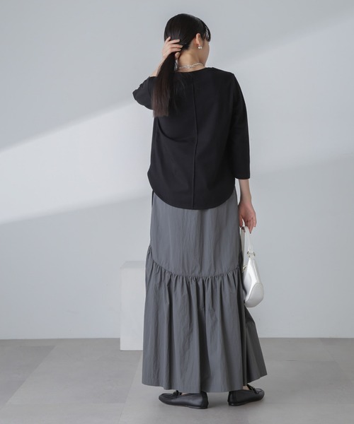 NANO universe（ナノユニバース）の「ナイロン切り替えギャザースカート（スカート・レディース・グレー/アイボリー/ブラック・FREE）」の15枚目の写真