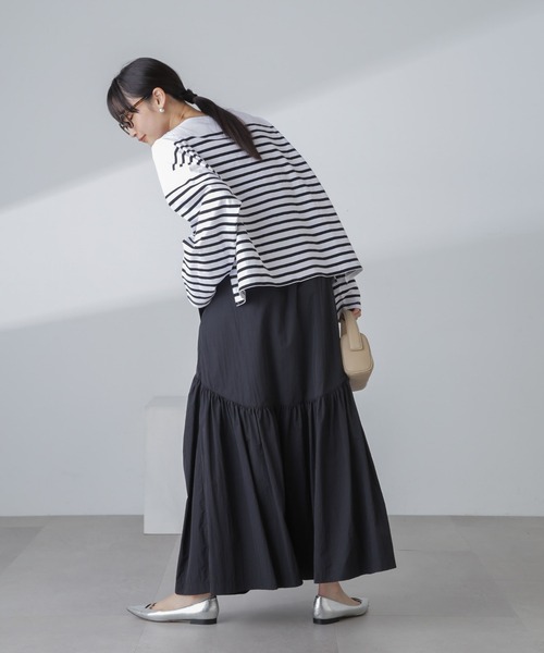 NANO universe（ナノユニバース）の「ナイロン切り替えギャザースカート（スカート・レディース・グレー/アイボリー/ブラック・FREE）」の20枚目の写真