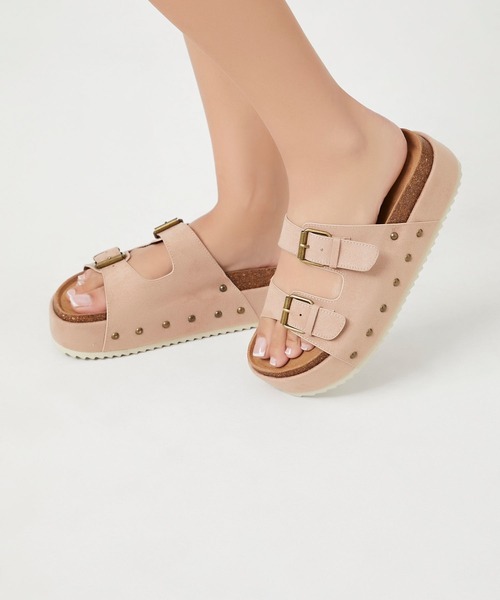 FOREVER 21（フォーエバー トゥエンティーワン）の「厚底ベルトサンダル（スリッポン・レディース・ブラック/ベージュ・23.0cm/24.0cm/25.0cm）」の3枚目の写真