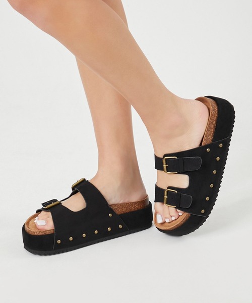 FOREVER 21（フォーエバー トゥエンティーワン）の「厚底ベルトサンダル（スリッポン・レディース・ブラック/ベージュ・23.0cm/24.0cm/25.0cm）」の7枚目の写真