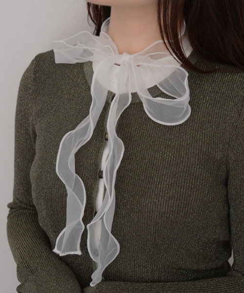 Mayree（メイリー）の「【resonance】リボン シフォンフリル つけ襟/フェイクシャツ【マルチウェイ】（付け襟・レディース・ホワイト・FREE）」の7枚目の写真