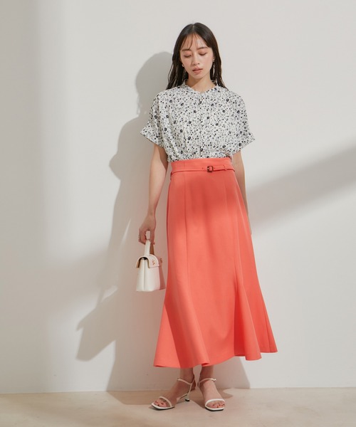 VIS（ビス）の「【洗える】共布ベルト付マーメイドスカート（スカート・レディース・ベージュ/ネイビー/オレンジ系その他・M/S）」の22枚目の写真