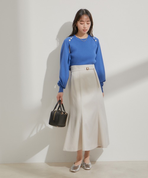 VIS（ビス）の「【洗える】共布ベルト付マーメイドスカート（スカート・レディース・ベージュ/ネイビー/オレンジ系その他・M/S）」の15枚目の写真