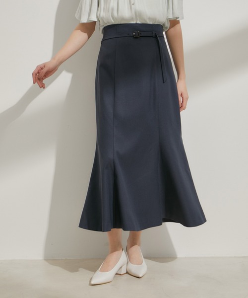 VIS（ビス）の「【洗える】共布ベルト付マーメイドスカート（スカート・レディース・ベージュ/ネイビー/オレンジ系その他・M/S）」の16枚目の写真