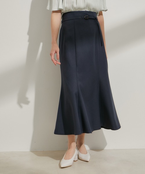 VIS（ビス）の「【洗える】共布ベルト付マーメイドスカート（スカート・レディース・ベージュ/ネイビー/オレンジ系その他・M/S）」の17枚目の写真