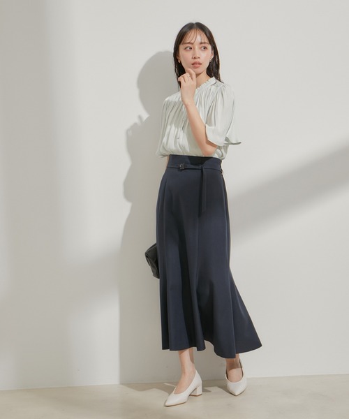 VIS（ビス）の「【洗える】共布ベルト付マーメイドスカート（スカート・レディース・ベージュ/ネイビー/オレンジ系その他・M/S）」の18枚目の写真