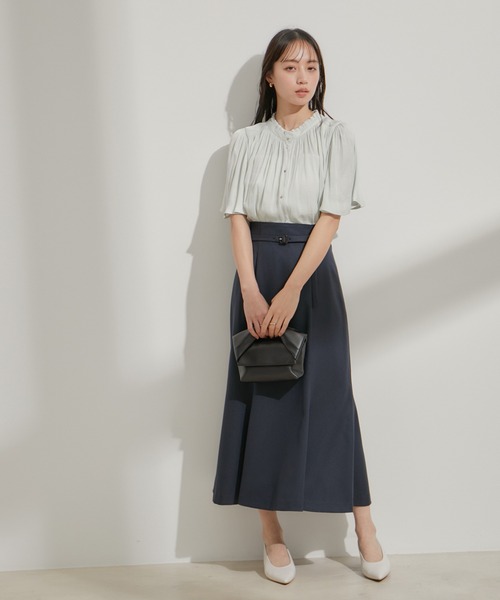 VIS（ビス）の「【洗える】共布ベルト付マーメイドスカート（スカート・レディース・ベージュ/ネイビー/オレンジ系その他・M/S）」の20枚目の写真