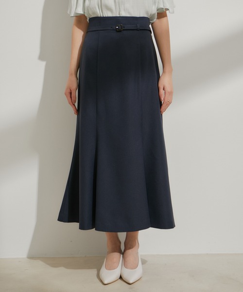 VIS（ビス）の「【洗える】共布ベルト付マーメイドスカート（スカート・レディース・ベージュ/ネイビー/オレンジ系その他・M/S）」の9枚目の写真