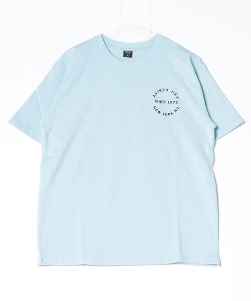 AVIREX(アヴィレックス)の「VARSITY LOGO T-SHIRT 2.0 / バーシティ ロゴ Tシャツ2.0 / AVIREX / アヴィレックス(Tシャツ/カットソー・メンズ・ブラック/ホワイト系2/サックスブルー/ネイビー/マスタード/ブラウン/ダークグリーン系/ピンク・L/M/XL/2XL)」の6枚目の写真