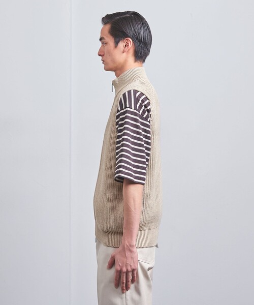 SLOANE（スローン）の「＜SLOANE＞アゼ ジップベスト（ベスト・メンズ・ナチュラル/ブラック・3/5/4）」の6枚目の写真