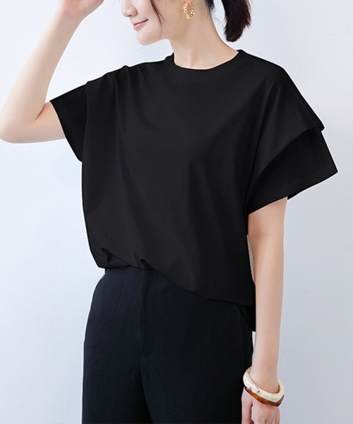 「Rest&Recreation」 半袖Tシャツ S ブラック レディース hommage_ko-rest-t0002-black