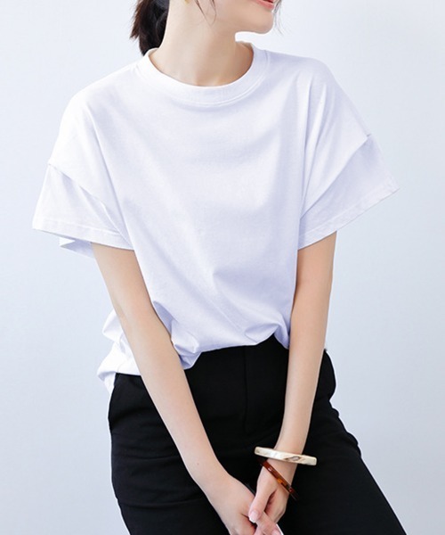 tシャツ ショルダータックTシャツ レディース hellam tシャツ ショルダータックTシャツ レディース : ZOZOTOWN