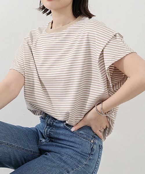 tシャツ ショルダータックカットソー レディース セール】ショルダータックTシャツ レディース半袖（Tシャツ