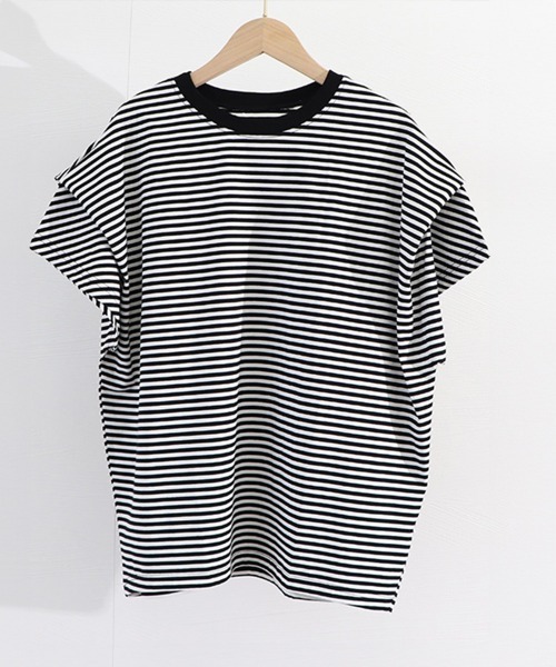 シャーリング７分袖Ｔシャツ★半袖Ｔシャツ タック袖★レギンス◎３点セット シャーリングTシャツ ¥5,200+tax | mocoa's inc