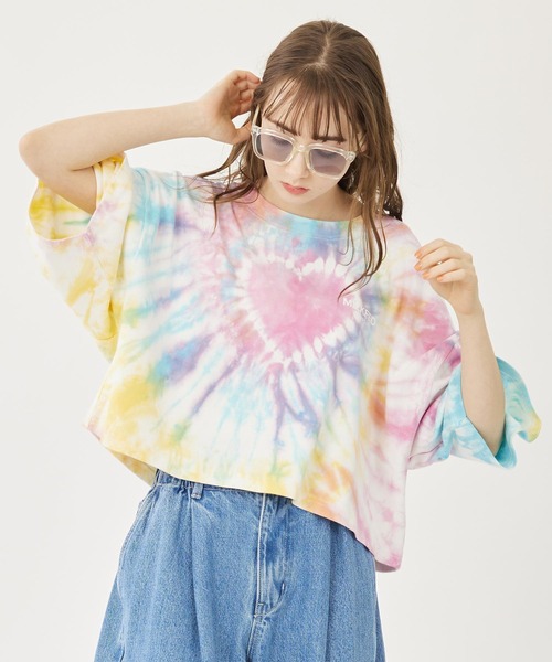 MILKFED.（ミルクフェド）の「TIE DYE WIDE S/S TOP（Tシャツ/カットソー・レディース・ブルー/マルチ/ピンク・ONE SIZE）」の3枚目の写真