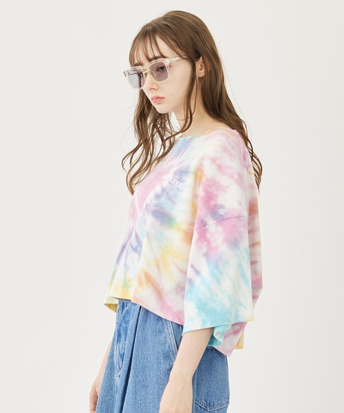 MILKFED.（ミルクフェド）の「TIE DYE WIDE S/S TOP（Tシャツ/カットソー・レディース・ブルー/マルチ/ピンク・ONE SIZE）」の4枚目の写真