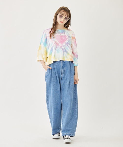 MILKFED.（ミルクフェド）の「TIE DYE WIDE S/S TOP（Tシャツ/カットソー・レディース・ブルー/マルチ/ピンク・ONE SIZE）」の6枚目の写真