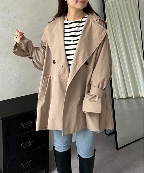 prose verse(プロズヴェール)の「ミドル丈Aライントレンチコート(トレンチコート・レディース・ベージュ・LARGE/MEDIUM)」の16枚目の写真
