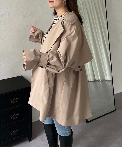 prose verse(プロズヴェール)の「ミドル丈Aライントレンチコート(トレンチコート・レディース・ベージュ・LARGE/MEDIUM)」の18枚目の写真