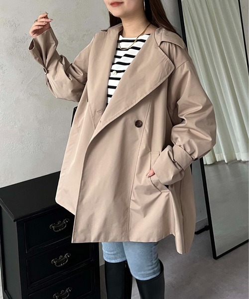 prose verse(プロズヴェール)の「ミドル丈Aライントレンチコート(トレンチコート・レディース・ベージュ・LARGE/MEDIUM)」の13枚目の写真