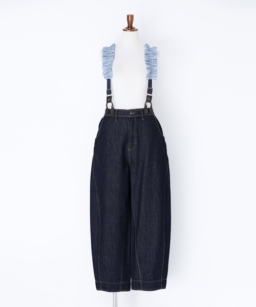 somari imagination(ソマリ イマジネーション)の「『フリルサスペンダー付きデニム』(デニムパンツ・レディース・ホワイト/インディゴブルー・1/2)」の7枚目の写真