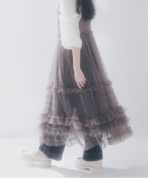 somari imagination(ソマリ イマジネーション)の「『フリルサスペンダー付きデニム』(デニムパンツ・レディース・ホワイト/インディゴブルー・1/2)」の17枚目の写真