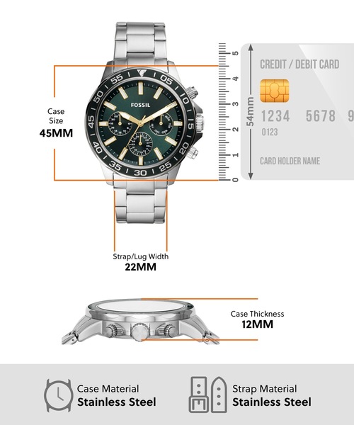 FOSSIL(フォッシル)の「フォッシル 腕時計 メンズ アナログ プロプラネット BQ2492(アナログ腕時計・メンズ・シルバー・FREE)」の3枚目の写真