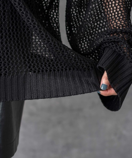 WEGO(ウィゴー)の「WEGO/スターメッシュニットプルオーバー(ニット/セーター・レディース・ブラック/アイボリー・FREE)」の15枚目の写真
