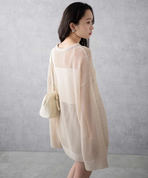 WEGO(ウィゴー)の「WEGO/スターメッシュニットプルオーバー(ニット/セーター・レディース・ブラック/アイボリー・FREE)」の18枚目の写真