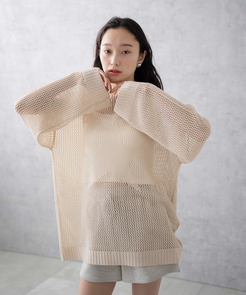 セール】WEGO/スターメッシュニットプルオーバー（ニット