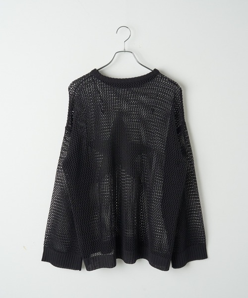 WEGO(ウィゴー)の「WEGO/スターメッシュニットプルオーバー(ニット/セーター・レディース・ブラック/アイボリー・FREE)」の3枚目の写真