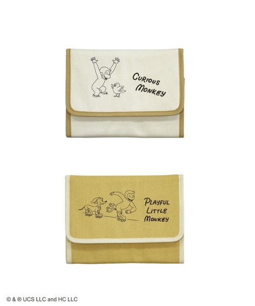 ACCOMMODE（アコモデ）の「【365Curious 】おさるのジョージ　Famtimeマルチケース（パスポートケース・レディース・アイボリー/イエロー・FREE）」の9枚目の写真