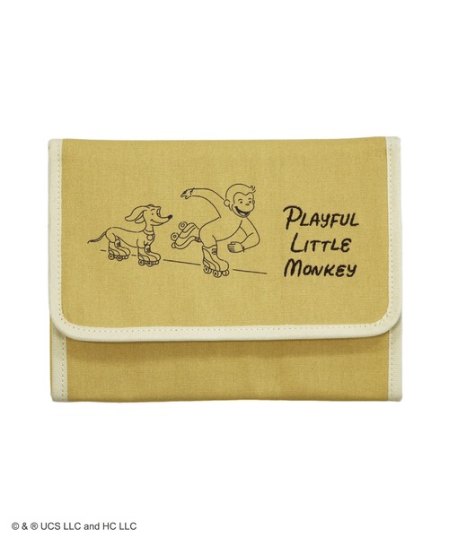 ACCOMMODE（アコモデ）の「【365Curious 】おさるのジョージ　Famtimeマルチケース（パスポートケース・レディース・アイボリー/イエロー・FREE）」の4枚目の写真