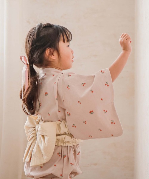 coto cotte（コトコト）の「ふわリボン 2Pゆかた(さくらんぼ刺繍