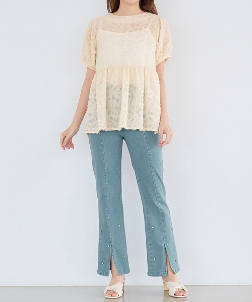 alotta(アロッタ)の「フェザーペプラムチュニック(チュニック・レディース・アイボリー・MEDIUM/LARGE/X-LARGE)」の10枚目の写真