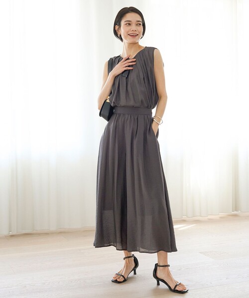 【セール】【撥水/接触冷感/洗える】ヴィンテージシアー プリーツブラウス（シャツ/ブラウス）｜UNFILO（アンフィーロ）