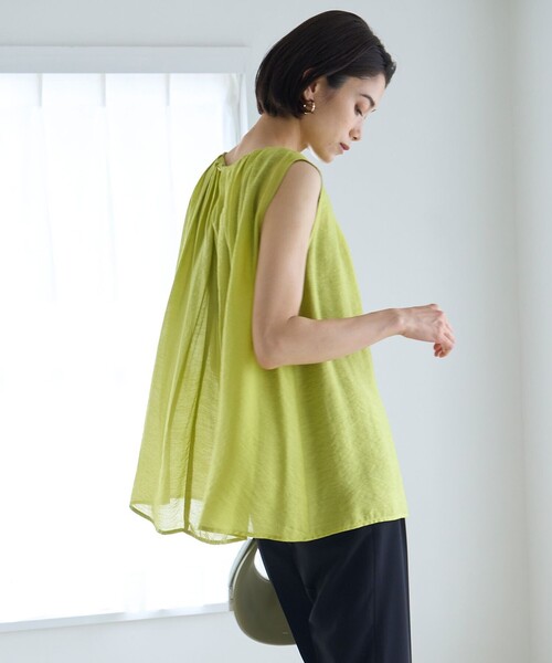 【セール】【撥水/接触冷感/洗える】ヴィンテージシアー プリーツブラウス(シャツ/ブラウス)|UNFILO(アンフィーロ)